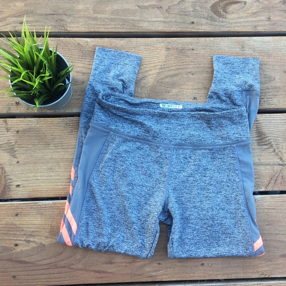 Forever 21 cropped mesh leggings